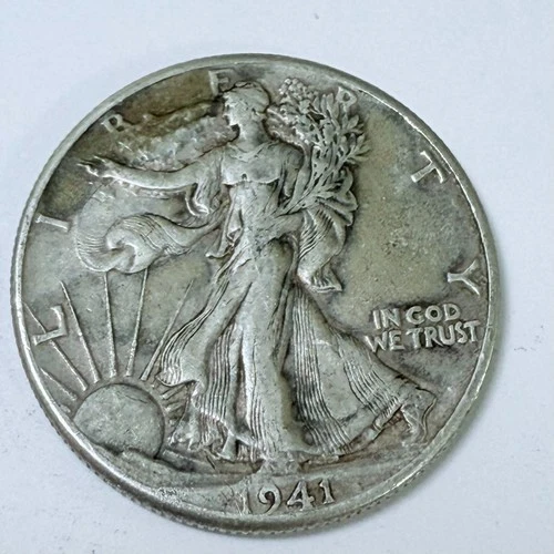 1941 50C Walking Liberty Half Dollar 90% Silver Extra Fine Details #4568
