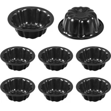 New Ctosree 8 Pcs 4 Inches Fluted Mini Cake Pan Nonstick Carbon Steel Tube Metal
