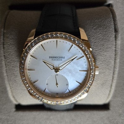 Parmigiani Fleurier Tonda 1950 Rose Gold 39mm MOP Dial w 52 Brilliant Diamonds