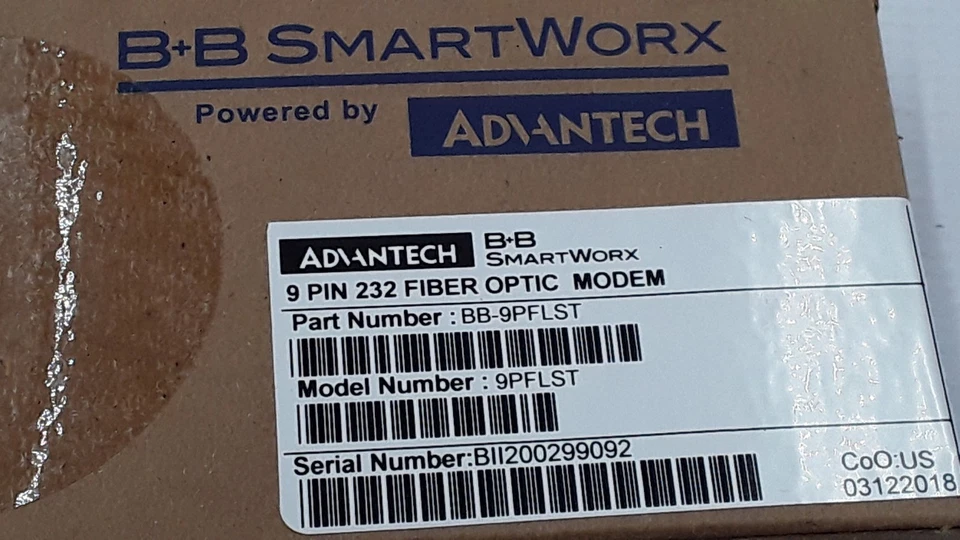 Advanteh 9 Pin 232 Fiver Optic Modem Model 9PFLST PN BB-9PFLST - Image 3 of 3