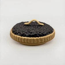 Vintage Covered Pie Plate with Blueberry Lid - The Great American Pie Co. ~10"