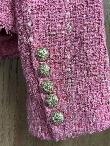 Generation Love KRISTEN TWEED BLAZER IN PINK MELANGE Size L New - Picture 6 of 8