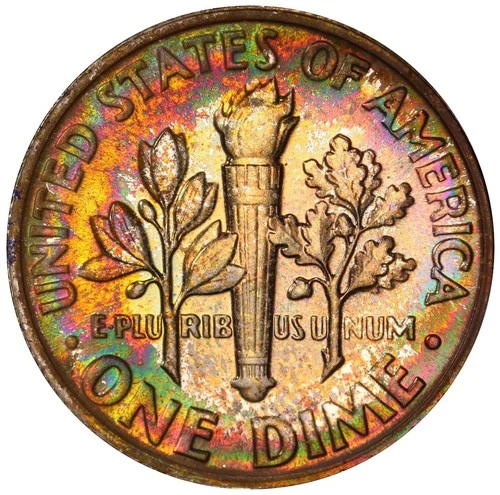 1956 Toned Roosevelt Dime Proof PCGS PR 66 PF See Video Toning Silver Coin 10C