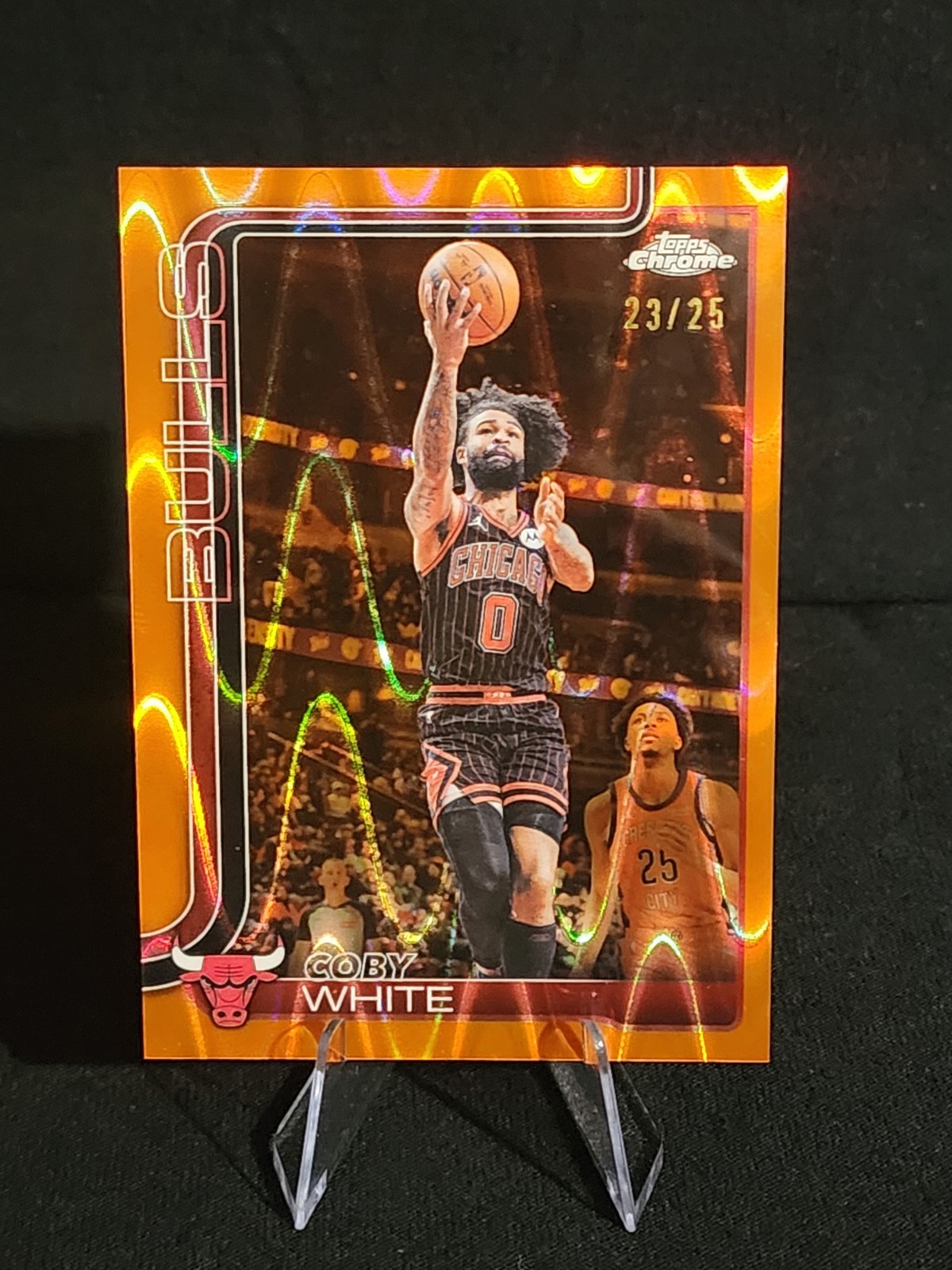 2025-26 Topps Chrome Update Coby White Orange Raywave Refractor /25 