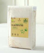 Deluxe 2-Pack Waterproof King Size Pillow Protectors - Organic Cotton, Zippered