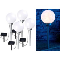 Lunartec 4Er-Set Solar-Led-Leuchtkugeln, Rotierender Effekt, Erdspieß, Ø 20 Cm