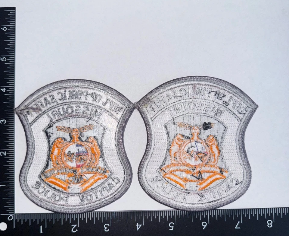 Juego de 2 parches obsoletos de seguridad pública de la policía del Capitolio del Estado de Missouri Foto 2 de 3