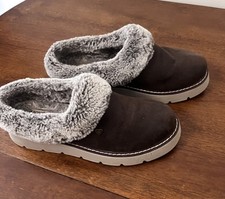 Skechers Women's Bobs Keepsakes Lite Slippers Cozy Blend Charcoal Gray Sz 10