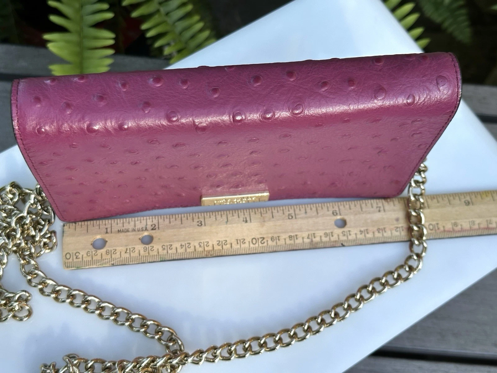 Borsa pochette Kate Spade Alexander Avenue Isabeli struzzo tracolla catena
