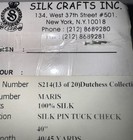 Silk Crafts Inc. New York 100% Silk Sample 17” Square Blue  Pintuck Check Maris — photo 5