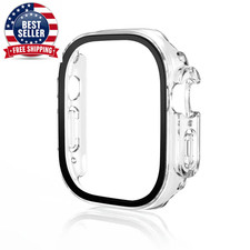 HD Tempered Glass Case for Apple Watch Ultra 3/2/1 49Mm PC Bumper Screen Protect