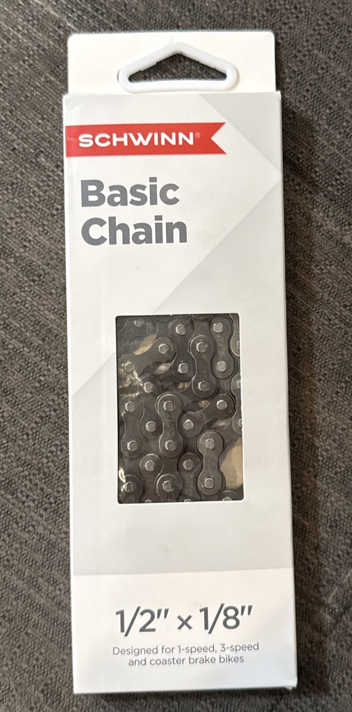Schwinn Bike Chain 1/2" X 1/8" Designed For 1, 3 Speed And Coaster Brake Bikes