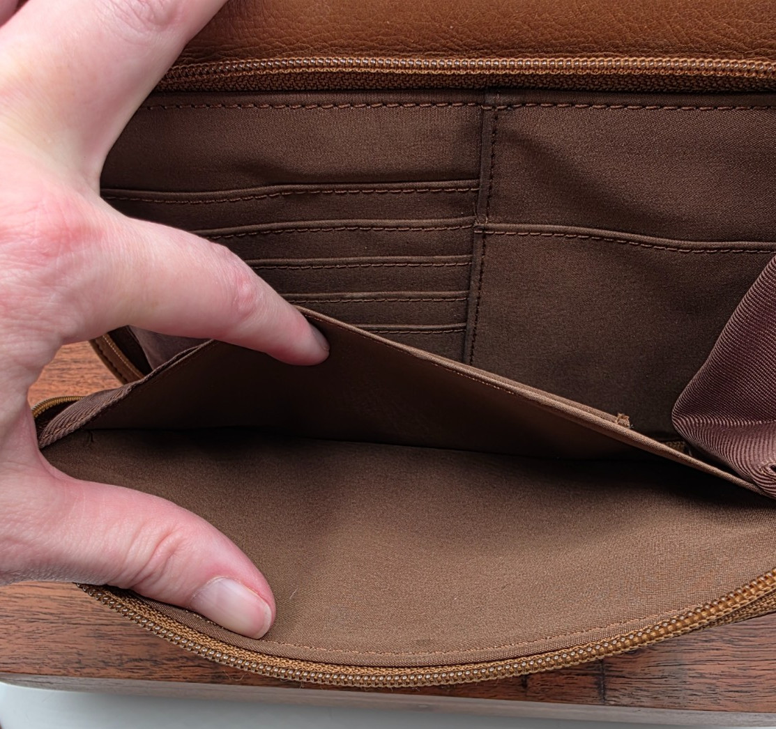 Fossil Leather Zip Around Pebbled Leather Crossbo… - image 10