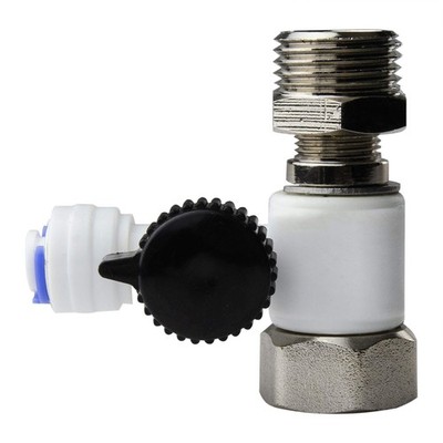 iSpring AFW43 Water Systems Feed Adapter, 3/8 inch or 1/2 inch, Sliver