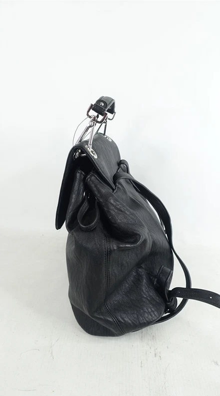 Calvin Klein Women’s Black Leather Flap Closure Backpack, NWT - Image 4 of 4