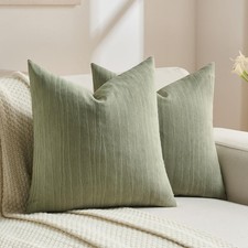 FUTEI Sage Green Chenille Decorative Throw Pillow Covers 20x20 Inch Set of 2,Sof