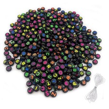 500PCS 4x7mm Mixed Acrylic Letter Beads for Friendship Bracelets Jewelry Maki...