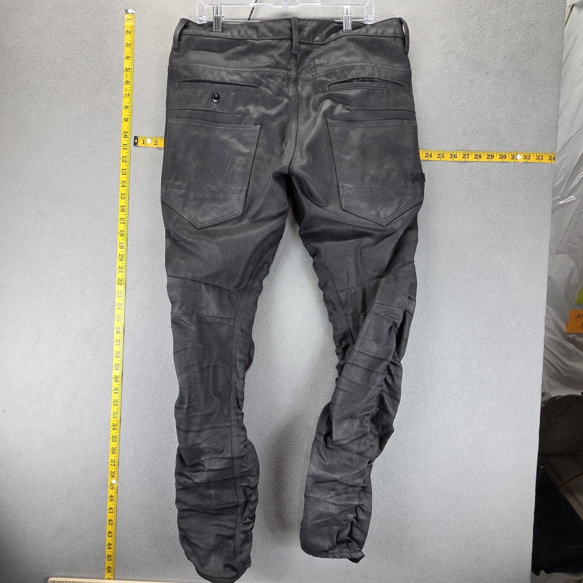G-Star Raw Jeans Mens 34x32 Black Staq 3D Tapered Slim Button Fly 