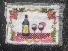 Vintage Fine Wine Latch Hook Kit Rug Complete