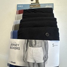 M&S 5 Pack Pure Cotton Jersey Boxers Size 2XL New Marks And Spencer