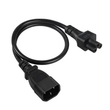 50cm C14 to C5 AC Power Cable, 10A 125V, IEC, Male to Female, Extension, Monitor