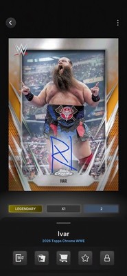 Ivar /25 - Digital Card - Topps WWE SLAM Chrome 26 Orange Base Auto Wrestling