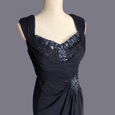 beaded vintage prom dress. xscape brand. Beaded formal dress layered fabric. 8