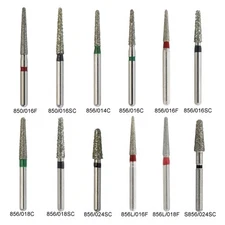 Dental Diamond Burs FG Round End Taper Football Fine Coarse 856 850 High Speed
