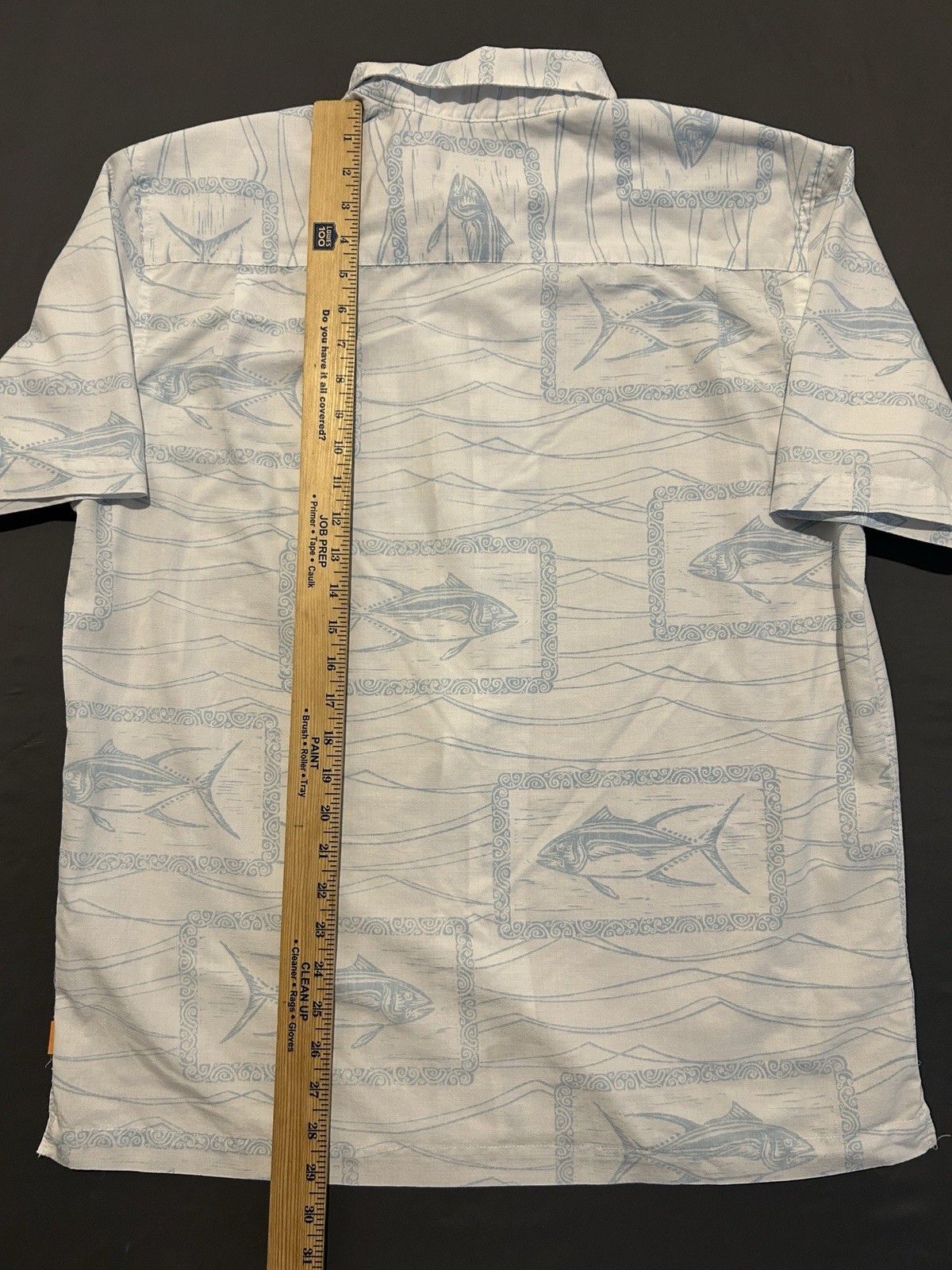 Quiksilver Shirt Mens Large White Reef Point Waterman Fish Waves Button Up image 5