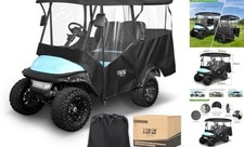 4 Passenger Golf Cart Enclosure - Universal Golf Cart Cover black 86" Roof Fit