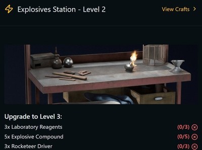   Arc Raiders     Explosives Station Level 2-3 Upgrade   ( PS5 / Xbox / PC )