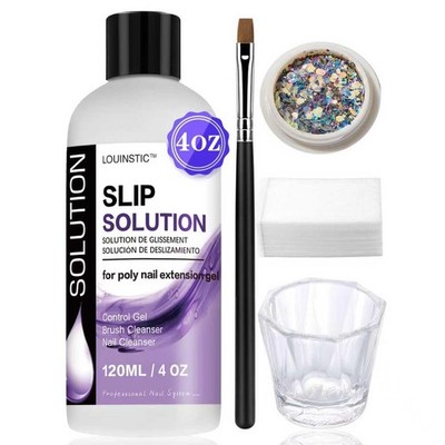 LOUINSTIC Poly Nail Gel Slip Solution - 4oz 0.8 Fl Oz (Pack of 5), Purple 