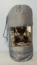New Outdoor Hooded Blanket 54x72 Water Repellent Camping Stadium Picnic Gray