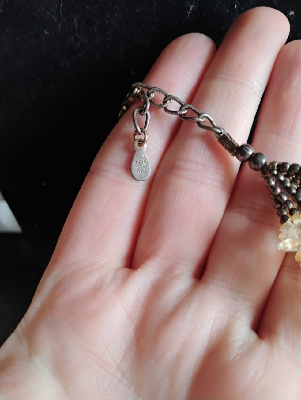 Sterling silver multi stranded beaded necklace - image 2