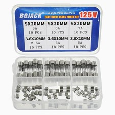Christmas Light fuses 5x20mm 125V 3A 5A 7A Fuse Fast-Blow Glass Fuses 3.6X10mm