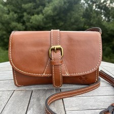 Patricia Nash Torri Crossbody British Tan Leather Purse Clutch Removable Strap