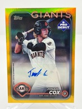 2024 TOPPS PRO DEBUT JONAH COX 17/50 GOLD FOIL NO. PD-61 GIANTS