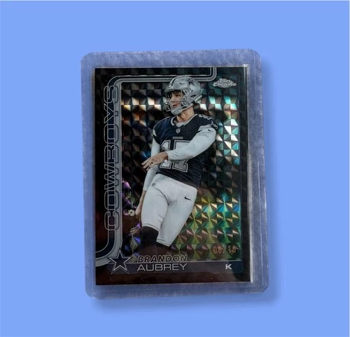 2025 Topps Chrome Football Black Geometric Refractor Brandon Aubrey #81