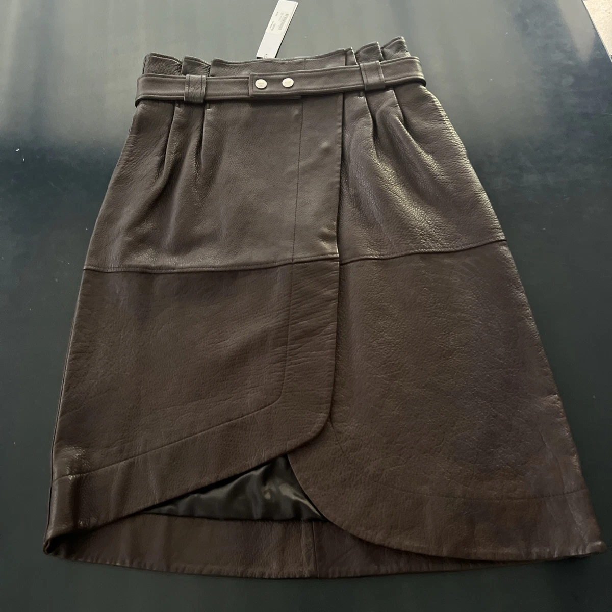 Ganni Rock Lederrock Wickelrock 44 Neu 