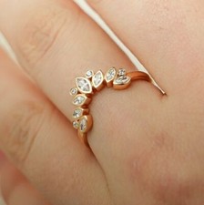 1.20Ct Created Diamonds Stack Eternity Women Wedding Band 14K Yellow Gold Finish