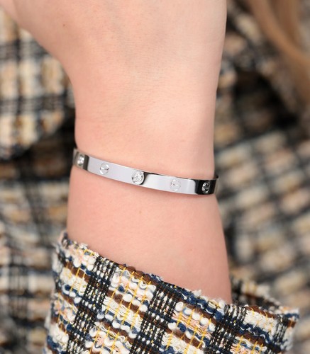 Cartier 4 Diamond 18ct White Gold Love Bangle size 18 - Picture 2 of 6