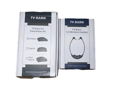 TV Ears 5.0 Analog Wireless Voice Clarifying Headset Wireless System (11641)