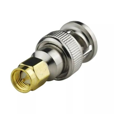 BNC Male Plug to SMA Male Plug RF Coaxial Adapter 50 Ohm Connector