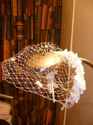 Haarreif Blume Tüll Haarschmuck Hut Schleier Hochzeit Designer  EUGENIA KIM NEU