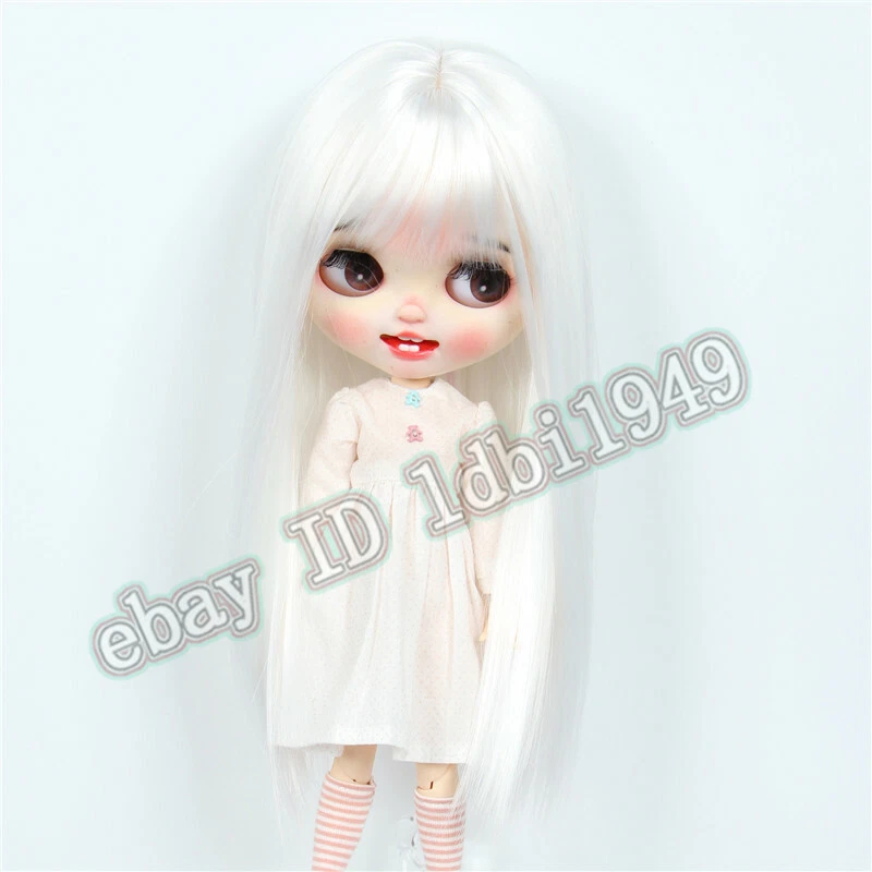 Only Wig 9 10 Blythe Doll Wig Long White Straight Hair