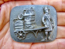 Vtg BELLBOY Belt Buckle ART Luggage CART Baggage Bellhop Suitcase Hotel RARE VG