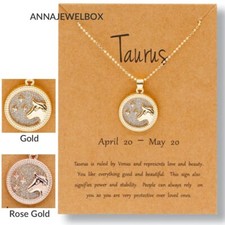 12 Star Horoscope Astrology Zodiac Birth Sign Chain Necklace Gold Coin Gift UK
