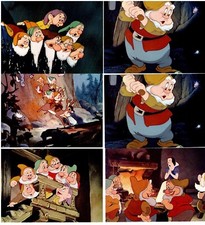 6 Snow White & The Seven Dwarf's Disney trade cards