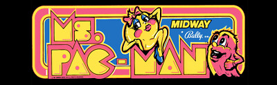 Ms Pacman (Pac-man) Arcade Marquee 26'' x 8''