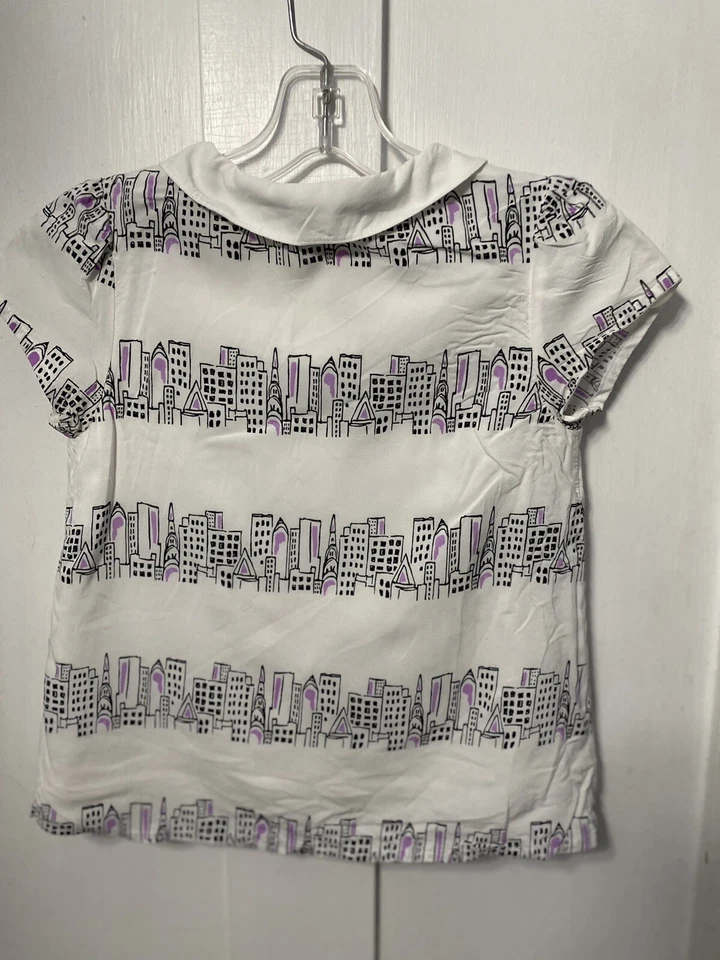 Gymboree девочек размер 10 шикарный и игривый городской пейзаж верх и фиолетовая юбка носили 1 X - Изображение 4 из 4